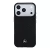 Mercedes PU Leather Semi Wrap MagSafe tok Apple iPhone 17 Pro készülékhez – fekete