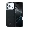 Mercedes PU Leather Semi Wrap MagSafe tok Apple iPhone 17 Pro Max készülékhez – fekete