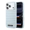 Karl Lagerfeld PU Houndstooth Resin Plate MagSafe tok Apple iPhone 17 Pro készülékhez – kék