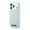 Karl Lagerfeld PU Houndstooth Resin Plate MagSafe tok Apple iPhone 17 Pro készülékhez – kék