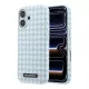 Karl Lagerfeld PU Houndstooth Resin Plate MagSafe tok Apple iPhone 17 készülékhez – kék