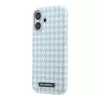 Karl Lagerfeld PU Houndstooth Resin Plate MagSafe tok Apple iPhone 17 készülékhez – kék
