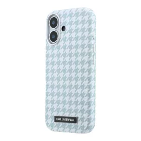   Karl Lagerfeld PU Houndstooth Resin Plate MagSafe tok Apple iPhone 17 készülékhez – kék