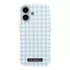 Karl Lagerfeld PU Houndstooth Resin Plate MagSafe tok Apple iPhone 17 készülékhez – kék