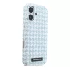 Karl Lagerfeld PU Houndstooth Resin Plate MagSafe tok Apple iPhone 17 készülékhez – kék