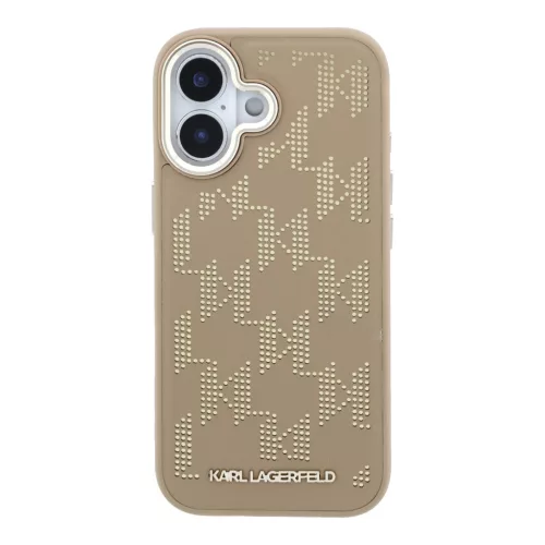 Karl Lagerfeld PU Perforated Monogram MagSafe tok, iPhone 17 - bézs