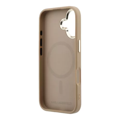 Karl Lagerfeld PU Perforated Monogram MagSafe tok, iPhone 17 - bézs