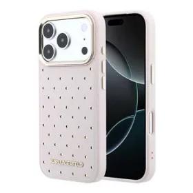   Karl Lagerfeld PU Perforated Gold Dots MagSafe tok, iPhone 17 Pro Max - rózsaszín