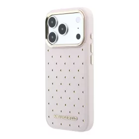   Karl Lagerfeld PU Perforated Gold Dots MagSafe tok, iPhone 17 Pro Max - rózsaszín