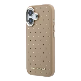   Karl Lagerfeld PU Perforated Gold Dots MagSafe tok, iPhone 17 - bézs