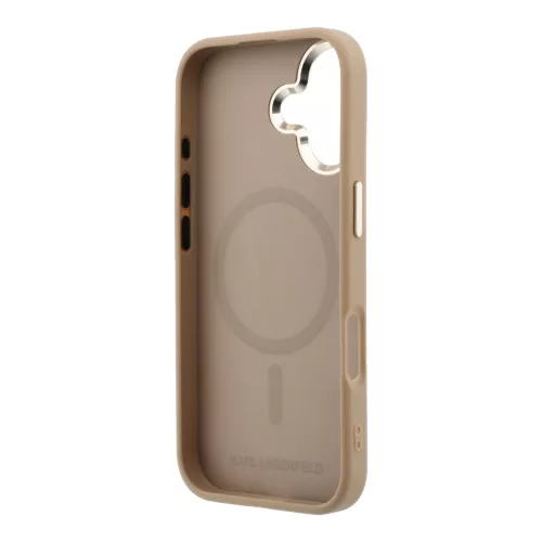 Karl Lagerfeld PU Perforated Gold Dots MagSafe tok, iPhone 17 - bézs