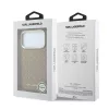 Karl Lagerfeld PU Perforated Gold Dots MagSafe tok, iPhone 17 Pro - bézs