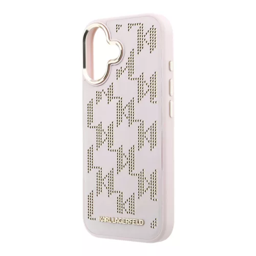 Karl Lagerfeld PU Perforated Monogram MagSafe tok, iPhone 17 - rózsaszín