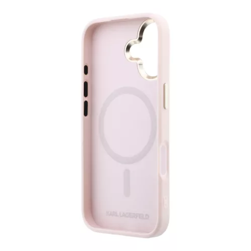 Karl Lagerfeld PU Perforated Monogram MagSafe tok, iPhone 17 - rózsaszín