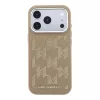 Karl Lagerfeld PU Perforated Monogram MagSafe tok, iPhone 17 Pro - bézs