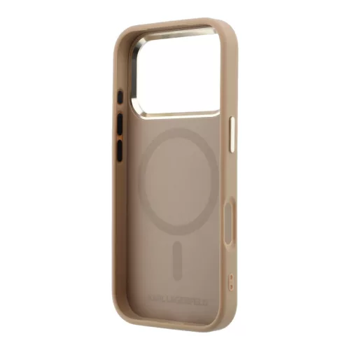 Karl Lagerfeld PU Perforated Monogram MagSafe tok, iPhone 17 Pro - bézs