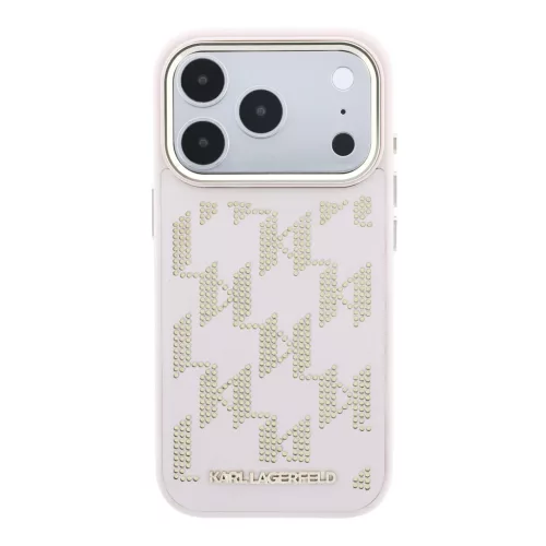 Karl Lagerfeld PU Perforated Monogram MagSafe tok, iPhone 17 Pro - rózsaszín