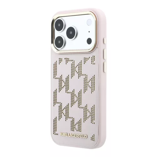 Karl Lagerfeld PU Perforated Monogram MagSafe tok, iPhone 17 Pro Max - rózsaszín