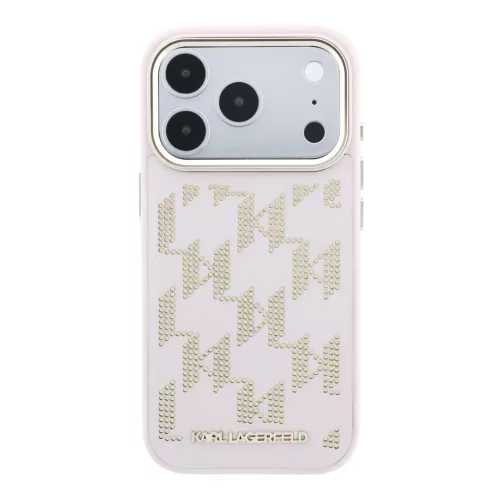 Karl Lagerfeld PU Perforated Monogram MagSafe tok, iPhone 17 Pro Max - rózsaszín