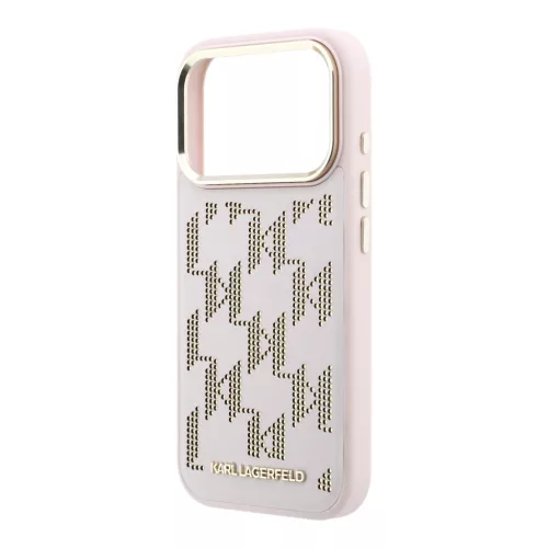 Karl Lagerfeld PU Perforated Monogram MagSafe tok, iPhone 17 Pro Max - rózsaszín