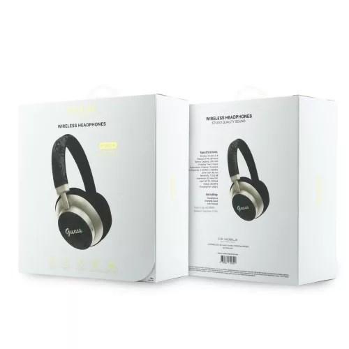 Guess PU 4G Gold Script Metal Logo ENC vezeték nélküli fülhallgató – fekete