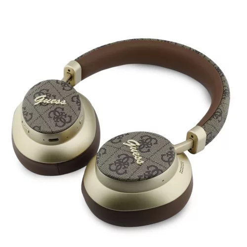 Guess PU 4G Gold Script Metal Logo ENC vezeték nélküli fülhallgató – barna