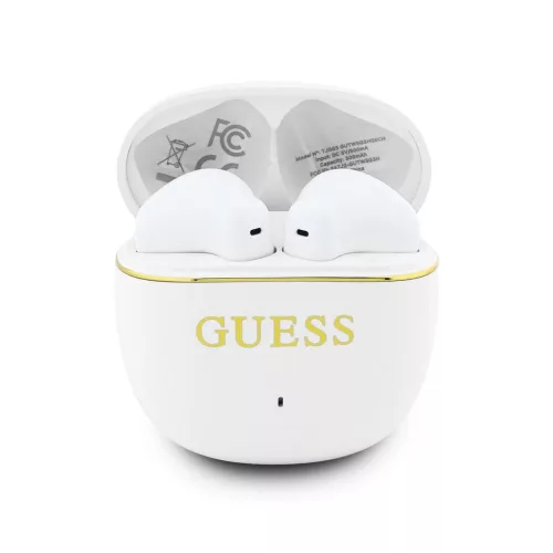 Guess Gold Line Glossy Classic Logo vezeték nélküli fülhallgató – fehér