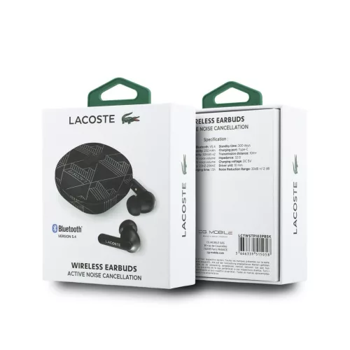 Lacoste Monogram Blend ANC/ENC vezeték nélküli fülhallgató – fekete