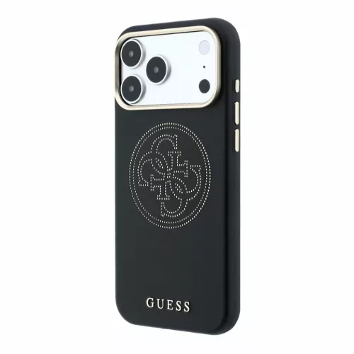 GUESS Pu Semi Wrap Perforated 4G Logo MagSafe tok, Apple iPhone 18 Pro Max - fekete