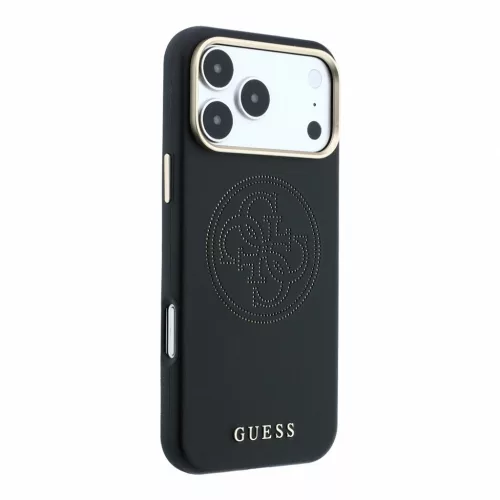 GUESS Pu Semi Wrap Perforated 4G Logo MagSafe tok, Apple iPhone 18 Pro Max - fekete