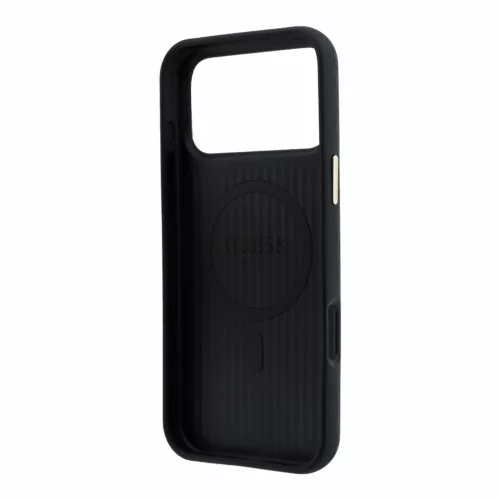 GUESS Pu Semi Wrap Perforated 4G Logo MagSafe tok, Apple iPhone 18 Pro Max - fekete