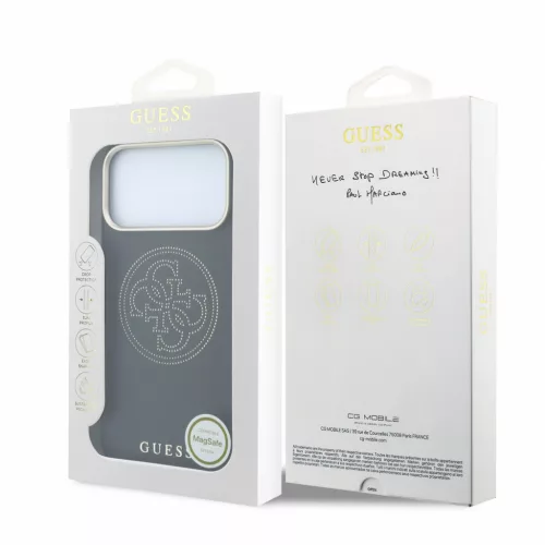 GUESS Pu Semi Wrap Perforated 4G Logo MagSafe tok, Apple iPhone 18 Pro Max - fekete