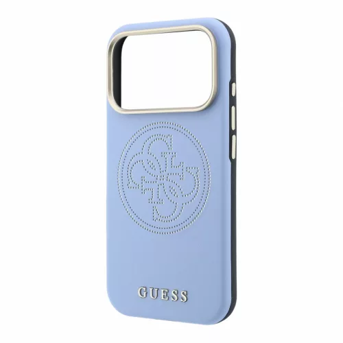 GUESS Pu Semi Wrap Perforated 4G Logo MagSafe tok, Apple iPhone 18 Pro - kék