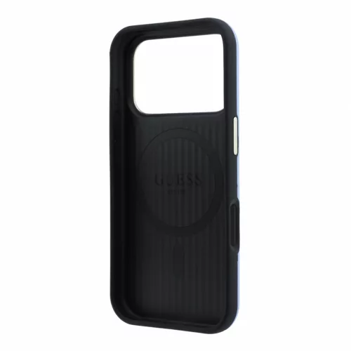 GUESS Pu Semi Wrap Perforated 4G Logo MagSafe tok, Apple iPhone 18 Pro Max - kék
