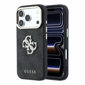   GUESS Pu 4G Strass Metal Logo tok, Apple iPhone 18 Pro Max - fekete