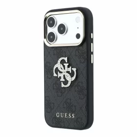   GUESS Pu 4G Strass Metal Logo tok, Apple iPhone 18 Pro Max - fekete