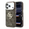 GUESS Pu 4G Strass Metal Logo tok, Apple iPhone 18 Pro Max - barna
