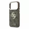 GUESS Pu 4G Strass Metal Logo tok, Apple iPhone 18 Pro Max - barna