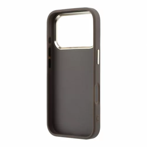 GUESS Pu 4G Strass Metal Logo tok, Apple iPhone 18 Pro Max - barna