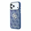 GUESS Pu 4G Strass Metal Logo tok, Apple iPhone 18 Pro Max - kék