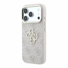   GUESS Pu 4G Strass Metal Logo tok, Apple iPhone 18 Pro Max - rózsaszín