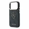 GUESS Pu 4G Resin Metal Logo tok, iPhone 18 Pro Max - fekete