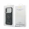 GUESS Pu 4G Resin Metal Logo tok, iPhone 18 Pro Max - fekete