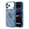 GUESS Pu 4G Resin Metal Logo tok, iPhone 18 Pro Max - kék