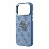 GUESS Pu 4G Resin Metal Logo tok, iPhone 18 Pro Max - kék