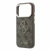 GUESS Pu 4G Resin Metal Logo tok, iPhone 18 Pro Max - barna