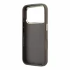 GUESS Pu 4G Resin Metal Logo tok, iPhone 18 Pro Max - barna