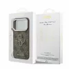 GUESS Pu 4G Resin Metal Logo tok, iPhone 18 Pro Max - barna