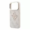 GUESS Pu 4G Resin Metal Logo tok, iPhone 18 Pro Max - rózsaszín