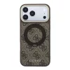 GUESS Pu 4G Ring Stand MagSafe tok, Apple iPhone 18 Pro - barna